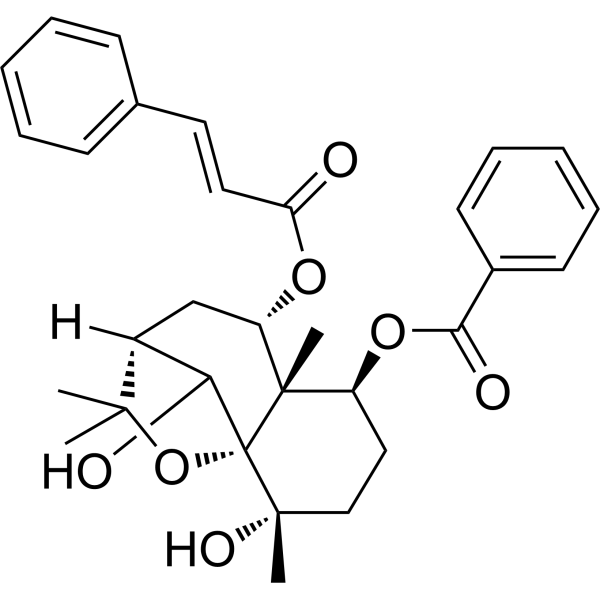 1b-Benzoyl-8a-cinnamoyl-4a,5a-dihydroxydihydroagarofuran Chemical Structure