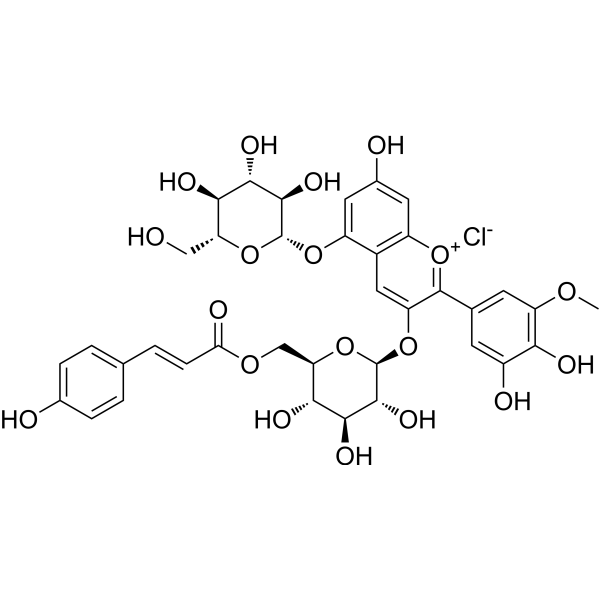 Petunidin-3-O-(6-O-p-coumaryl)-5-O-diglucoside Chemical Structure