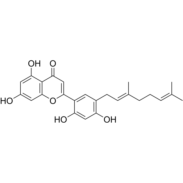 5'-Geranyl-5,7,2',4'-tetrahydroxyflavone Chemical Structure