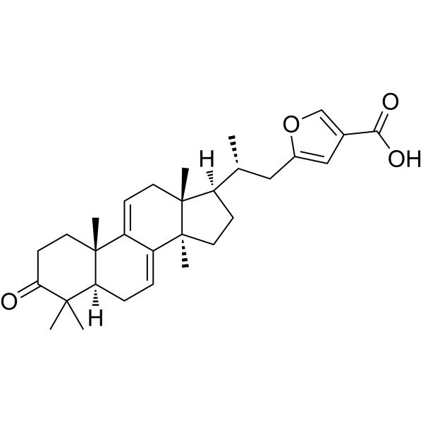 Lanosta-7,9(11),23,25(27)-tetraen-26-oic acid, 23,27-epoxy-3-oxo- Chemical Structure