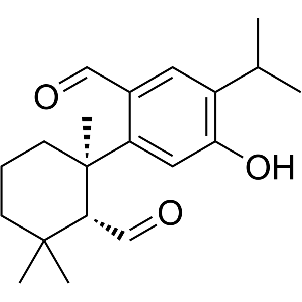 2-((1R,2R)-2-Formyl-1,3,3-trimethylcyclohexyl)-4-hydroxy-5-isopropylbenzaldehyde Chemical Structure
