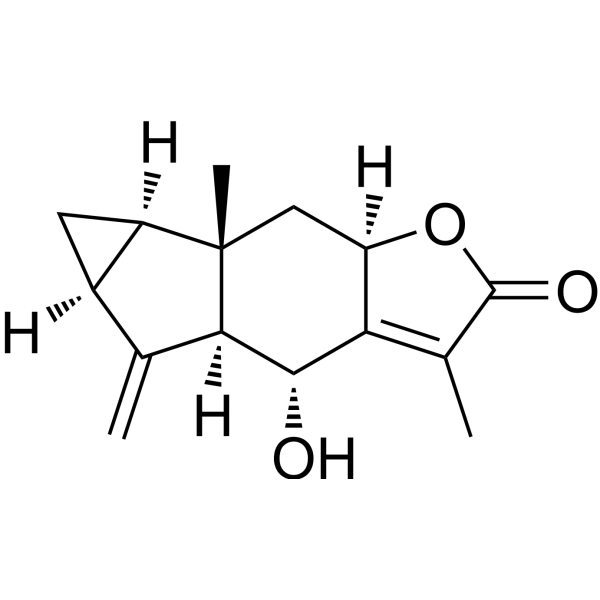 (4R,4aS,5aS,<em>6</em>aR,<em>6</em>bS,7aR)-4-Hydroxy-3,<em>6</em>b-<em>dimethyl</em>-5-methylene-4,4a,5,5a,<em>6</em>,<em>6</em>a,7,7a-octahydrocyclopropa[2,3]indeno[5,<em>6</em>-b]furan-2(<em>6</em>bH)-one