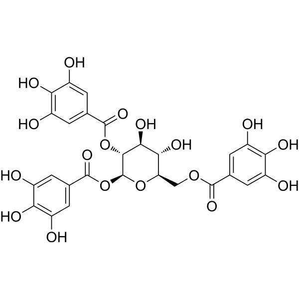 1,2,6-Tri-O-galloyl-β-D-glucose Chemical Structure