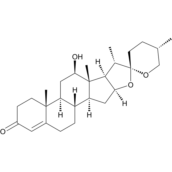 (25S)-12β-Hydroxyspirost-4-en-3-one Chemical Structure