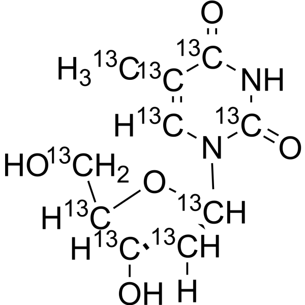 Thymidine-<sup>13</sup>C<sub>10</sub> Chemical Structure