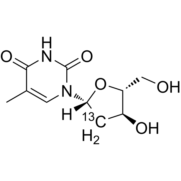 Thymidine-2′-<sup>13</sup>C Chemical Structure