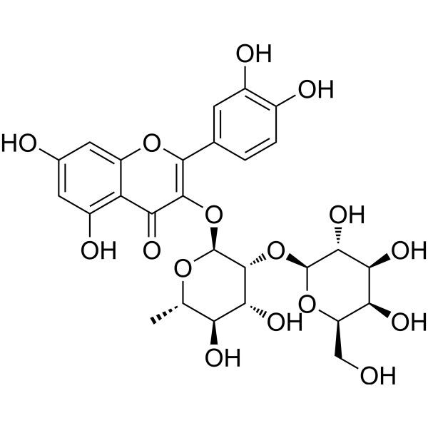 Quercetin 3-galactosyl(1→2)rhamnoside Chemical Structure