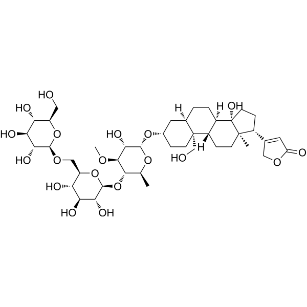 Cannogenol 3-O-β-gentiobiosyl-(1→4)-α-L-thevetoside Chemical Structure