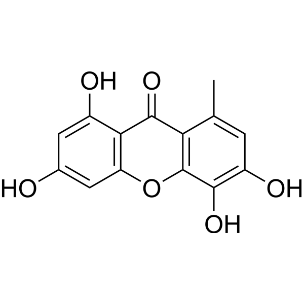 1,3,5,6-Tetrahydroxy-8-methylxanthone Chemical Structure