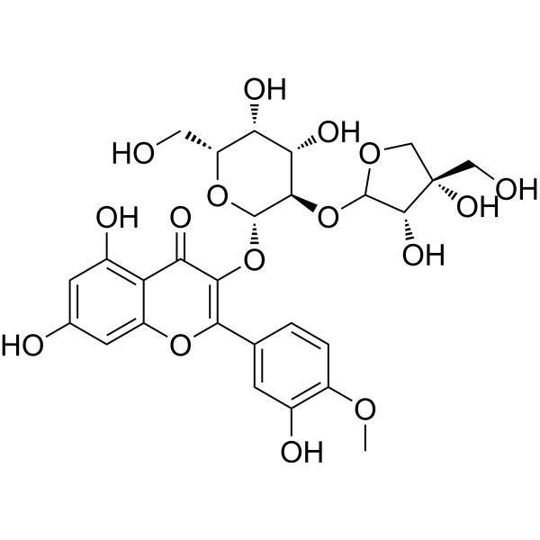 Tamarixetin 3-<em>O</em>-β-d-apiofuranosyl-(1 → 2)-β-d-galactopyranoside