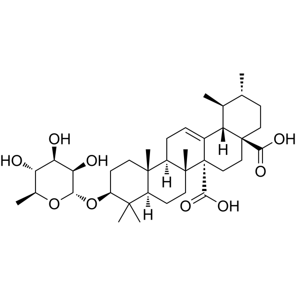 Quinovic acid 3-O-α-L-rhamnopyranoside Chemical Structure