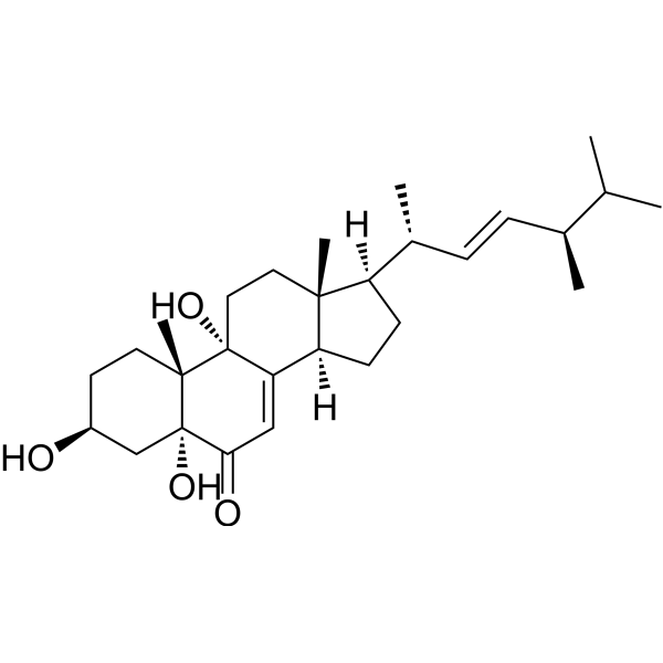3β,5α,9α-Trihydroxyergosta-7,22-dien-6-one Chemical Structure