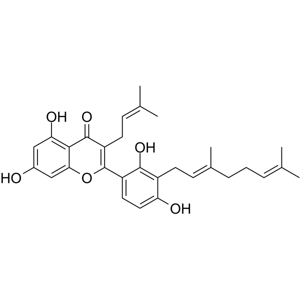 <em>3</em>'-Geranyl-<em>3</em>-prenyl-2',4',5,7-tetrahydroxyflavone