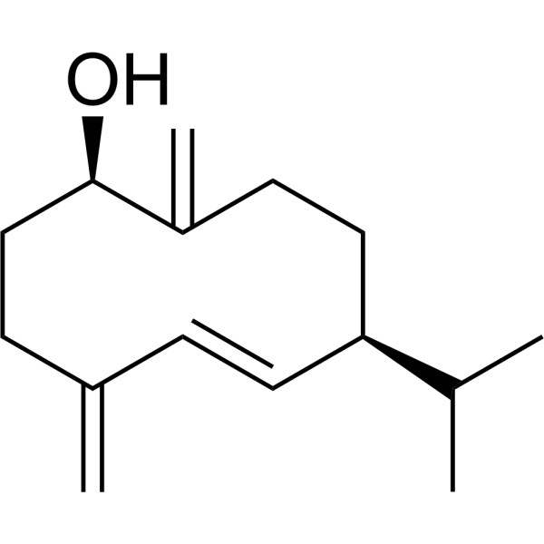 1β-Hydroxy-4(15),5E,10(14)-germacratriene Chemical Structure