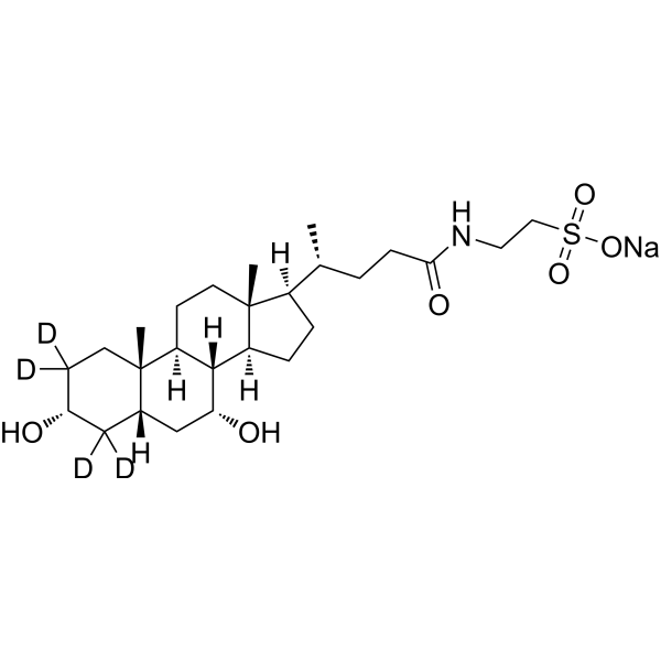 Taurochenodeoxycholic acid-d<sub>4</sub> sodium Chemical Structure