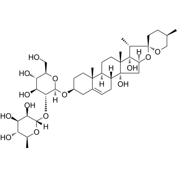 Ophiogenin 3-O-α-L-rhamnopyranosyl-(1→2)-β-D-glucopyranoside Chemical Structure