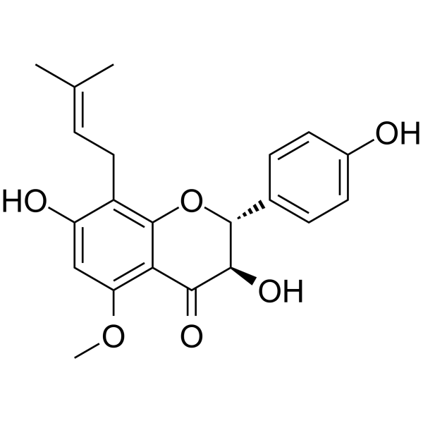 (2R,<em>3R</em>)-<em>3</em>,7-Dihydroxy-2-(4-hydroxyphenyl)-5-methoxy-8-(<em>3</em>-methylbut-2-en-<em>1</em>-yl)chroman-4-one