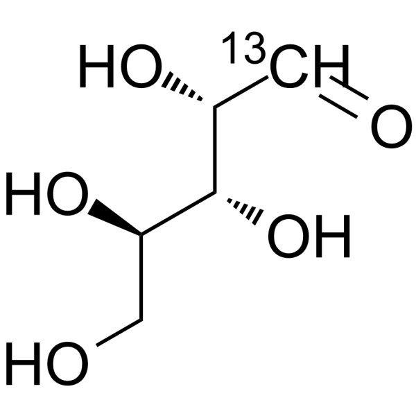 Arabinose-1-<sup>13</sup>C Chemical Structure