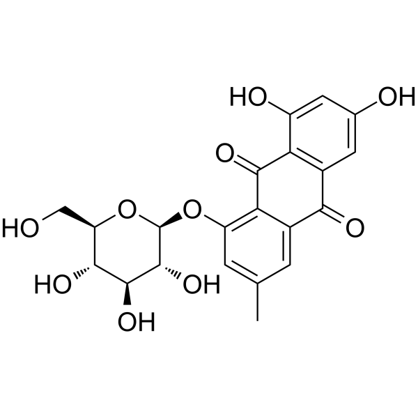 Emodin-1-O-β-D-glucopyranoside Chemical Structure