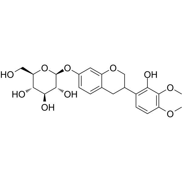 7,2′-Dihydroxy-3′,4′-dimethoxyisoflavan 7-O-β-D-glucoside Chemical Structure