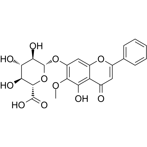 Oroxylin A-7-O-glucuronide Chemical Structure