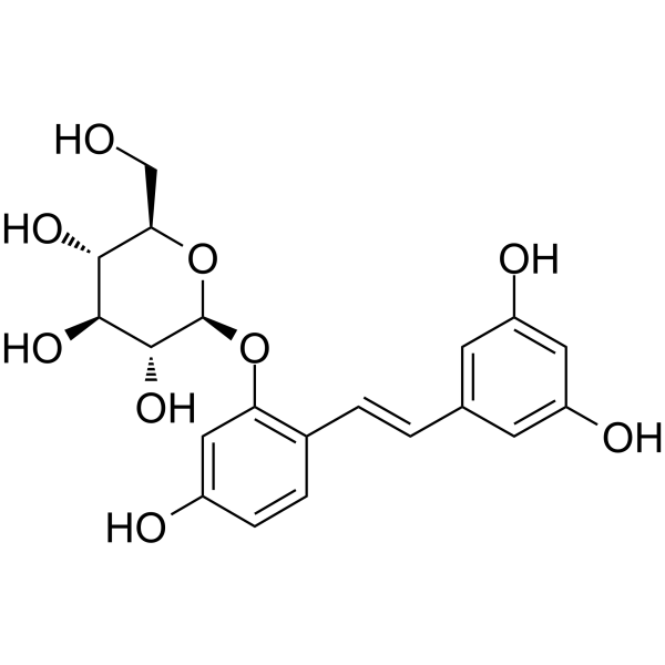 Oxyresveratrol 2-O-β-D-glucopyranoside Chemical Structure