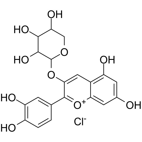 Cyanidin 3-arabinoside Chemical Structure