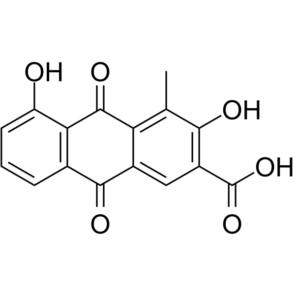 1-Methyl-2, 8-dihydroxy3-carboxy-9, 10-anthraquinone Chemical Structure
