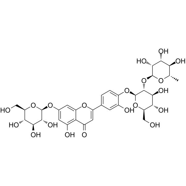 Genistein 7-O-β-D-glucopyranoside-4'-O-[α-L-rhamnopyranosyl-(1→2)-β-D-glucopyranoside] Chemical Structure