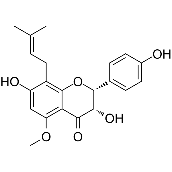 (2R)-3α,7,4'-Trihydroxy-5-methoxy-8-prenylflavanone Chemical Structure