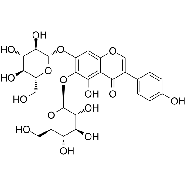 5,​6,​7,​40-​Tetrahydroxyisoflavo​ne-​6,​7-​di-​o-​b-​D-​glucopyranoside Chemical Structure