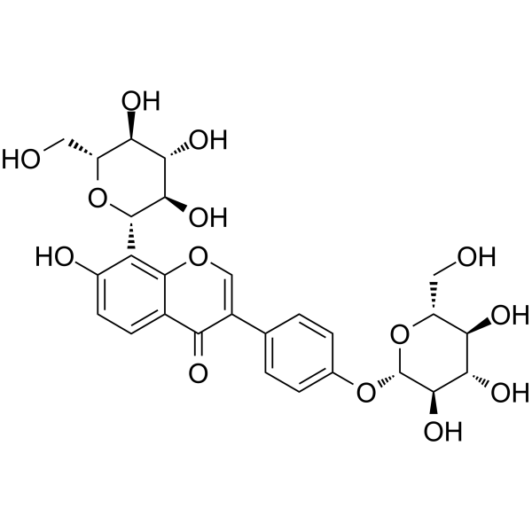 Puerarin-4'-O-β-D-glucopyranoside Chemical Structure