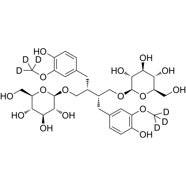 (R,R)-Secoisolariciresinol diglucoside-d<sub>6</sub> Chemical Structure