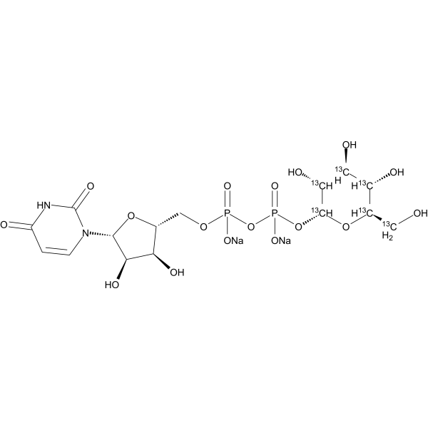 Uridine <em>5</em>′-diphosphoglucose-<em>13</em>C6 disodium