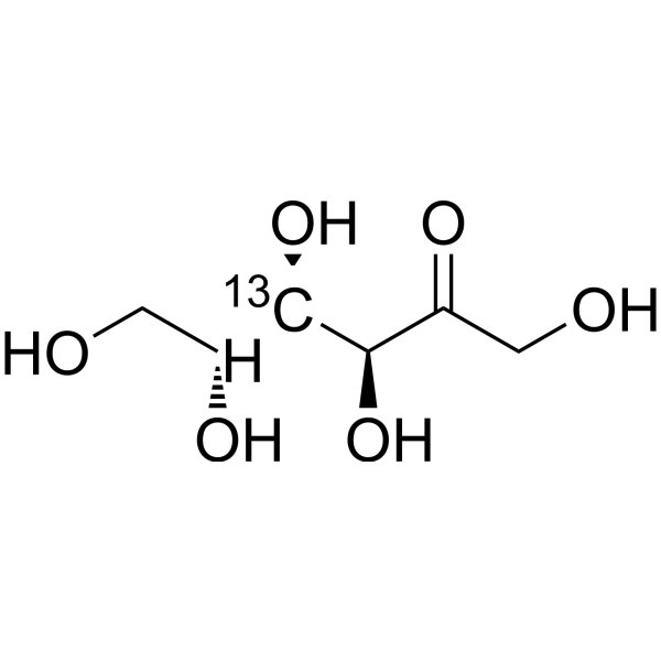 D-Fructose-4-<sup>13</sup>C Chemical Structure