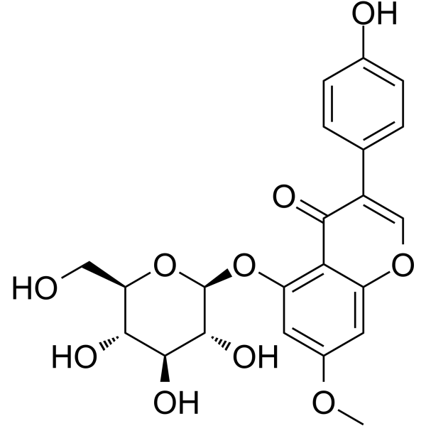 Prunetin 5-O-β-D-glucopyranoside Chemical Structure