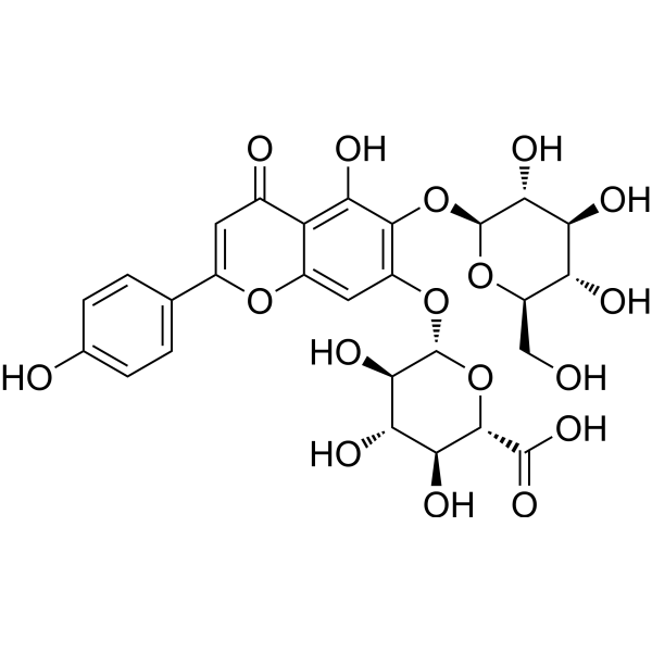 6-Hydroxyapigenin 6-O-β-D-glucoside-7-O-β-D-glucuronide Chemical Structure