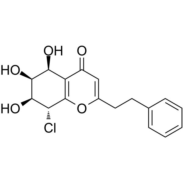 8-Chloro-2-(2-phenylethyl)-5,6,7-trihydroxy-5,6,7,8-tetrahydrochromone Chemical Structure