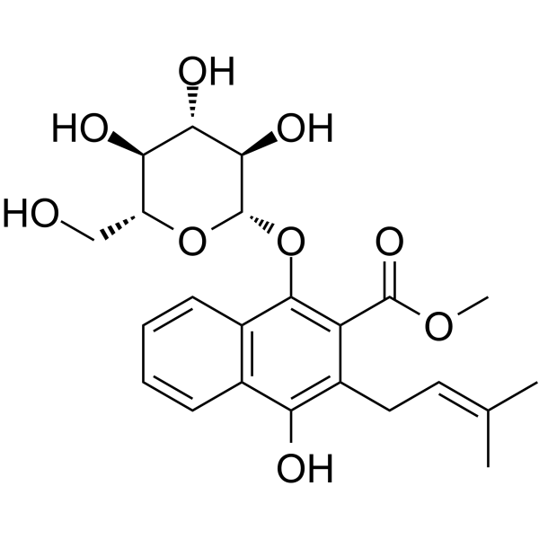 1,4-Dihydroxy-2-carbomethoxy-3-prenylnaphthalene-1-<em>O</em>-β-D-glucopyranoside