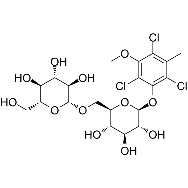 2,4,6-Trichlorol-3-methyl-5-methoxy-phenol 1-O-β-d-glucopyranosyl-(1 → 6)-β-d-glucopyranoside Chemical Structure