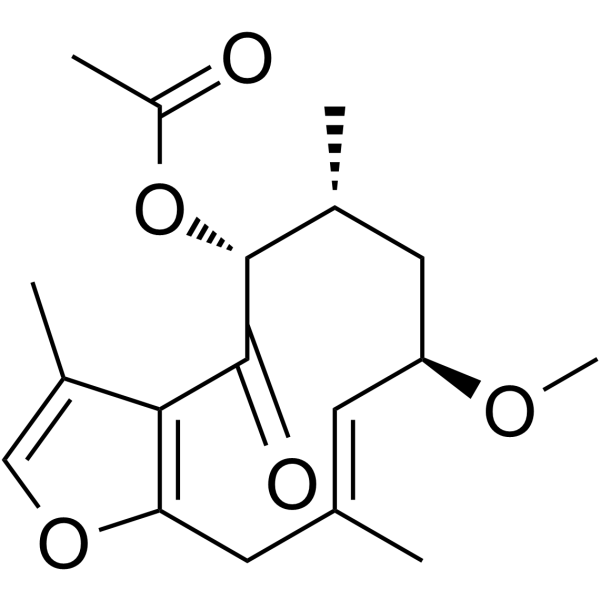 2-Methoxy-5-acetoxy-fruranogermacr-1(10)-en-6-one Chemical Structure