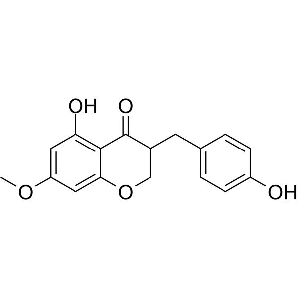 5-Hydroxy-3-(4-hydroxybenzyl)-7-methoxychroman-4-one Chemical Structure