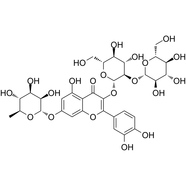 Quercetin 3-O-sophoroside-7-O-rhamnoside Chemical Structure