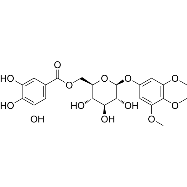3,4,5-Trimethoxyphenyl-(6'-O-galloyl)-O-β-D-glucopyranoside Chemical Structure