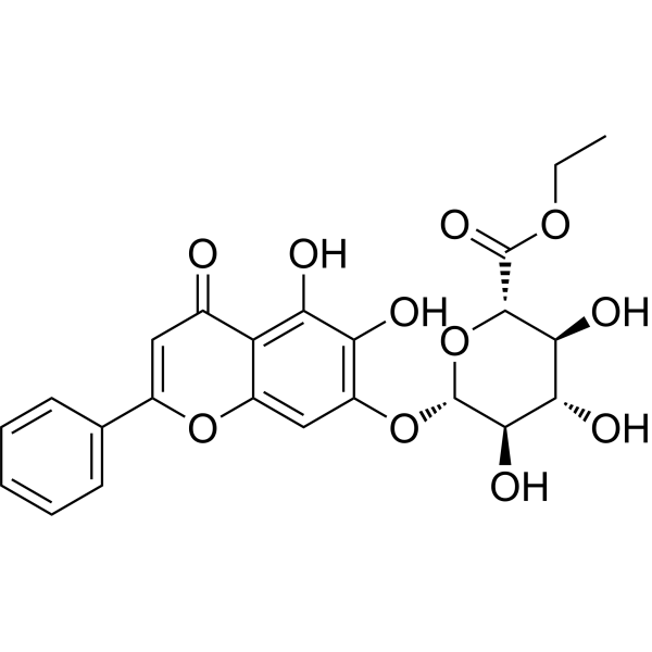 Baicalein 7-O-β-D-ethylglucuronide Chemical Structure