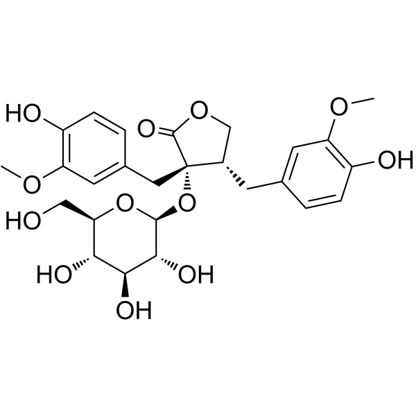 Nortrachelogenin-8'-O-β-glucoside Chemical Structure