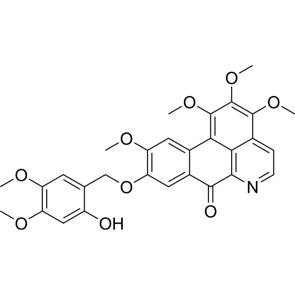 1,2,3,10-Tetramethoxy-9-(2-hydroxy-4,5-dimethoxybenzyloxy)oxoaporphine Chemical Structure