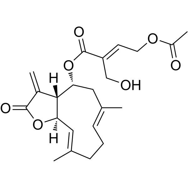 8β-(4-Acetoxy-5-hydroxytigloyloxy)costunolide Chemical Structure