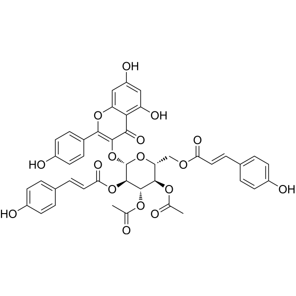 3'',4''-Di-O-acetyl-2'',6''-di-O-p-coumaroylastragalin Chemical Structure