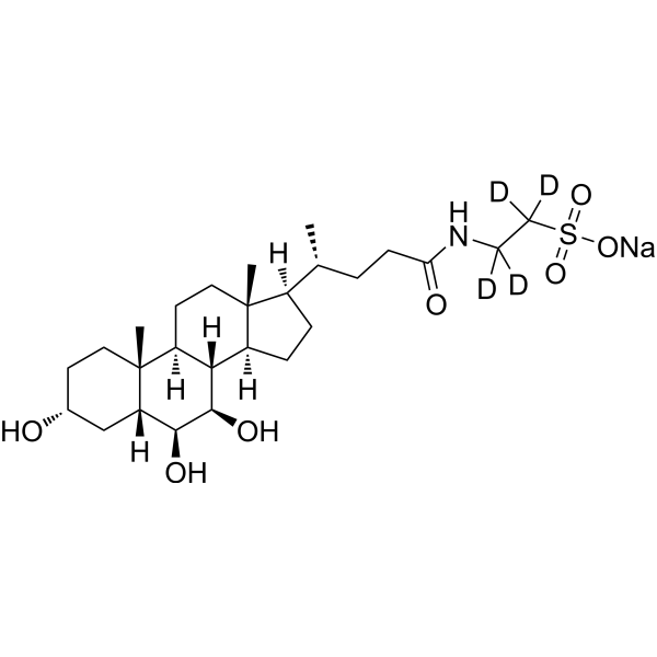Tauro-β-muricholic acid-d<sub>4</sub>-1 sodium Chemical Structure